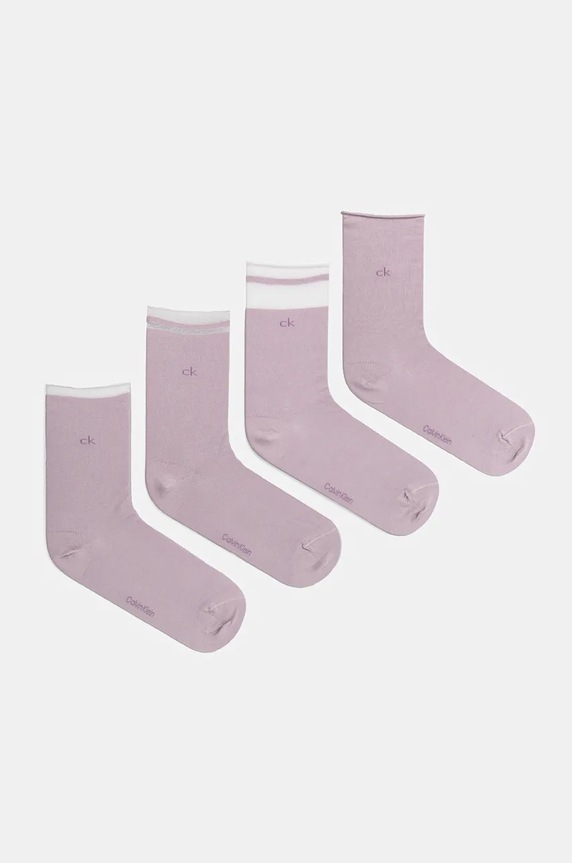 Calvin Klein sosete 4-pack sosete lungi violet 701229442