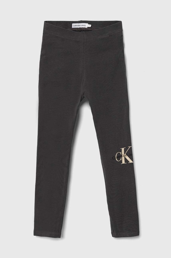 Dětské legíny Calvin Klein Jeans pletenina šedá IN0IN00081.PPYH
