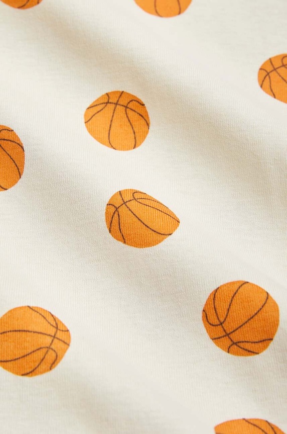 CHLAPEC Dětské bavlněné legíny Mini Rodini Basketball 2423013411 bílá