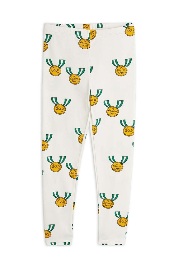 Mini Rodini legginsy dziecięce Medals z elastanem biały 2423014397