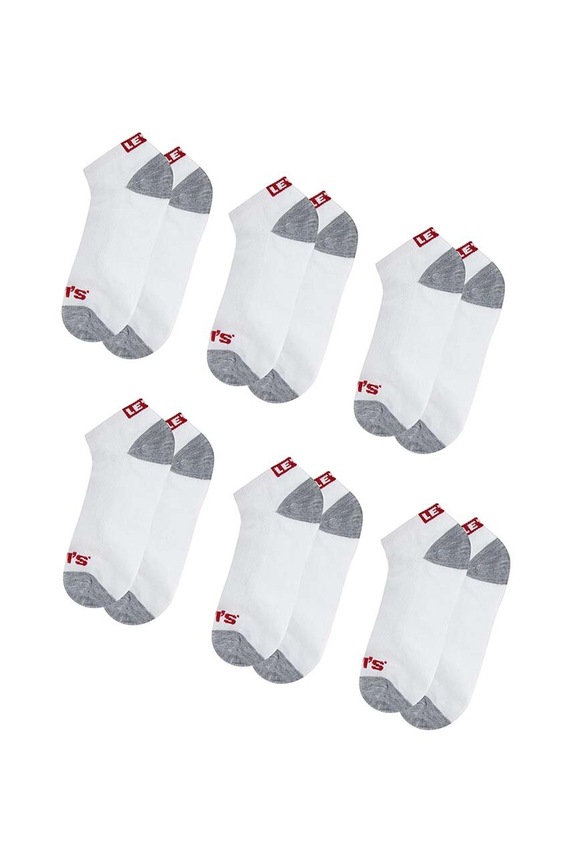 Levi's skarpetki dziecięce LHN BOX TAB LOW CUT 6PK 6-pack BL0267 biały AA00