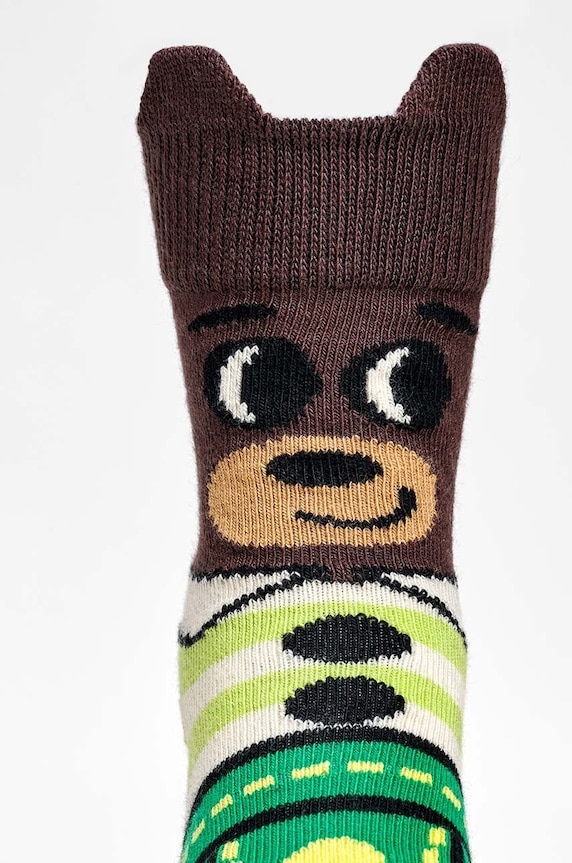 Happy Socks sosete copii Kids Bear Sock P000787 maro SS24