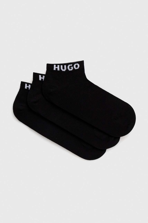 HUGO skarpetki 3-pack skarpetki krótkie czarny 50516405
