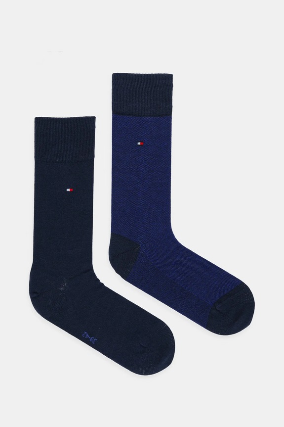 Tommy Hilfiger skarpetki 2-pack melanż niebieski 701226104