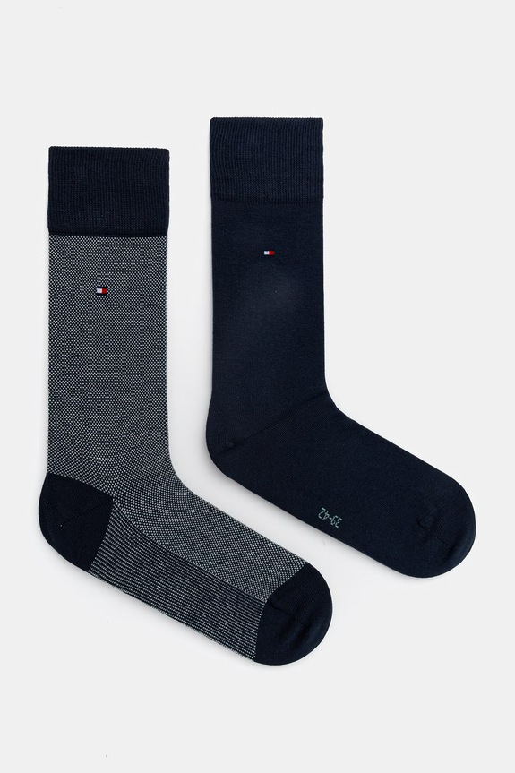 Ponožky Tommy Hilfiger 2-pak melanž tmavomodrá 701226104