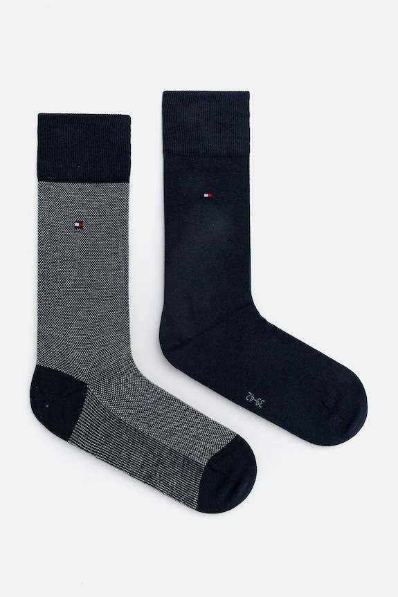 Ponožky Tommy Hilfiger 2-pak melanž tmavomodrá 701226104