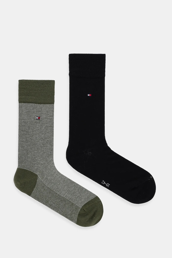 Κάλτσες Tommy Hilfiger 2-pack μελανζέ πράσινο 701226104
