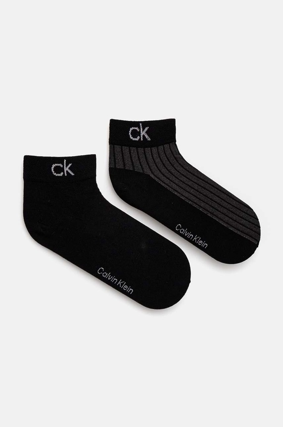 Ponožky Calvin Klein 2-pak krátke ponožky čierna 701229434