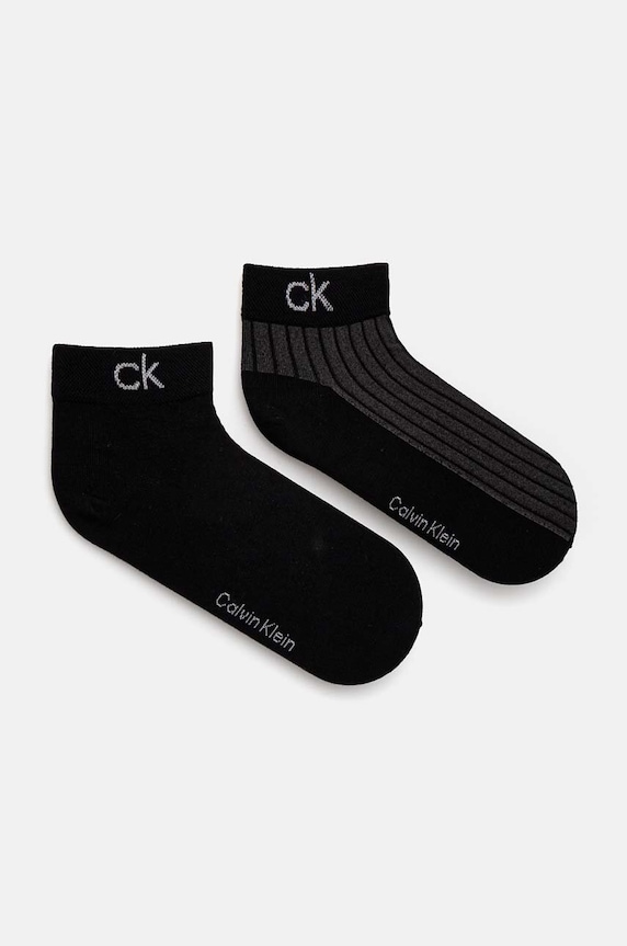 Ponožky Calvin Klein 2-pak krátke ponožky čierna 701229434