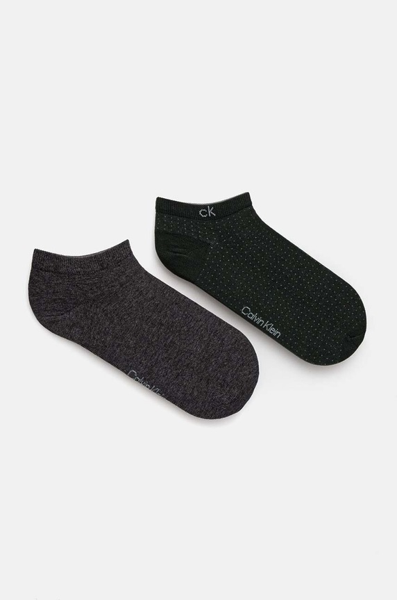 Ponožky Calvin Klein 2-pak melanž zelená 701229435