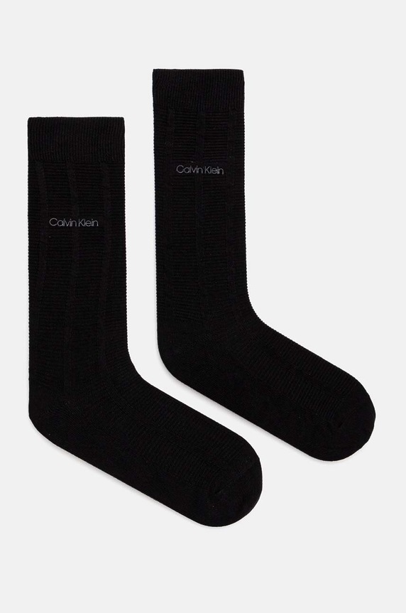 Ponožky Calvin Klein 2-pak dlhé ponožky čierna 701229436