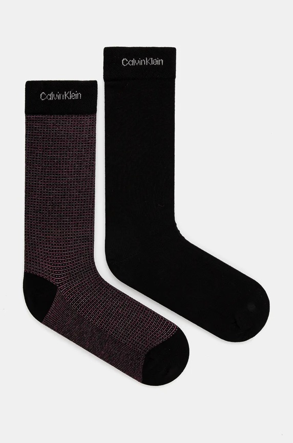 Ponožky Calvin Klein 2-pak dlhé ponožky čierna 701230620