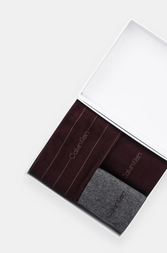 Odzież Calvin Klein skarpetki 3-pack 701230087 bordowy