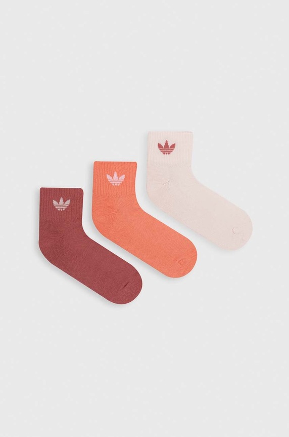 Ponožky adidas Originals 3-pak dlhé ponožky ružová IW9270