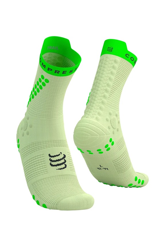 Compressport șosete Pro Racing Socks v4.0 Trail verde XU00048B