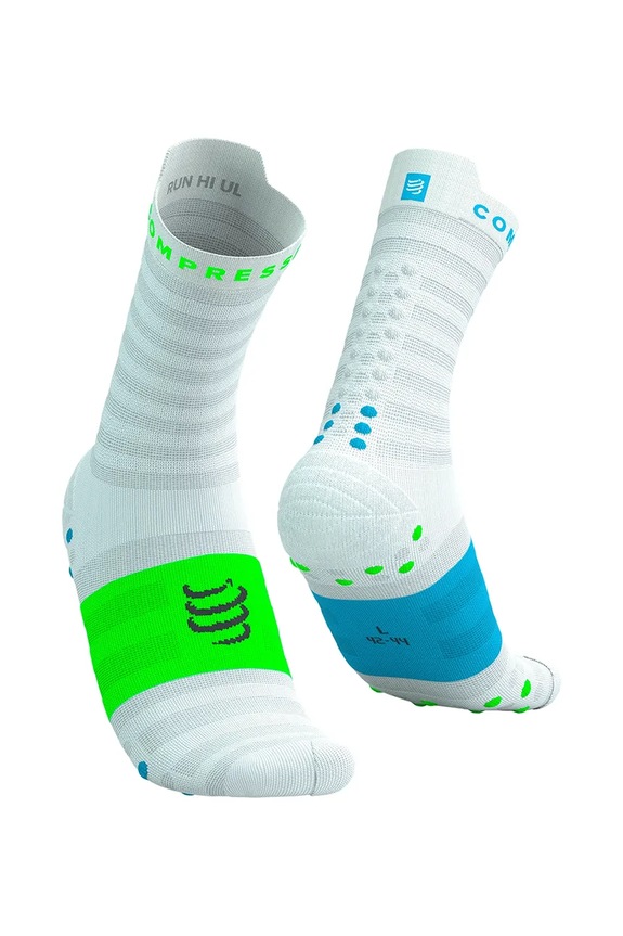 Compressport șosete Pro Racing Socks v4.0 Ultralight Run High - White/Alloy alb XU00050B