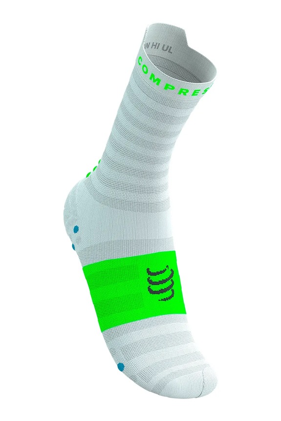 Compressport șosete Pro Racing Socks v4.0 Ultralight Run High - White/Alloy XU00050B alb SS26