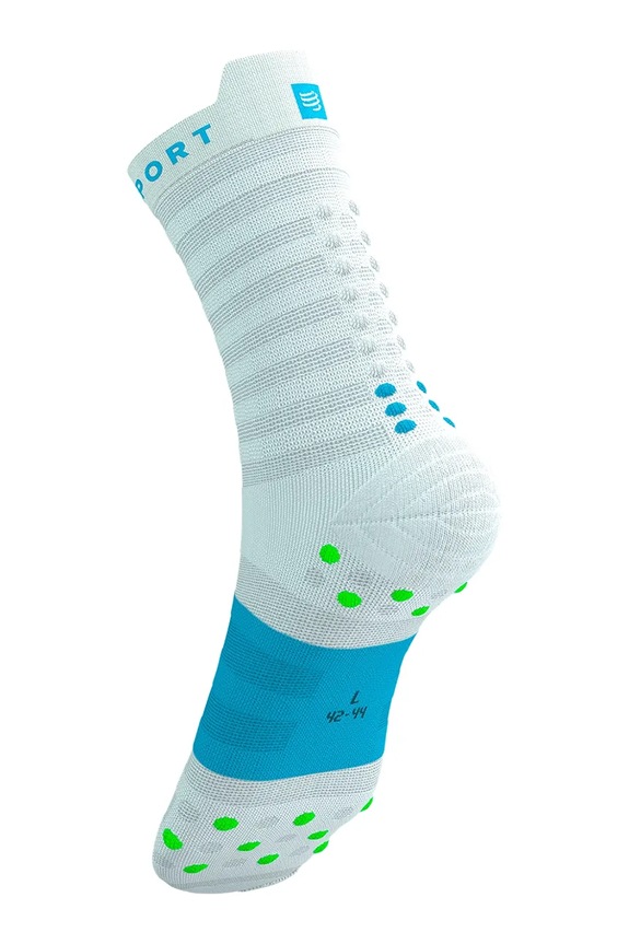 Compressport șosete Pro Racing Socks v4.0 Ultralight Run High - White/Alloy alb XU00050B