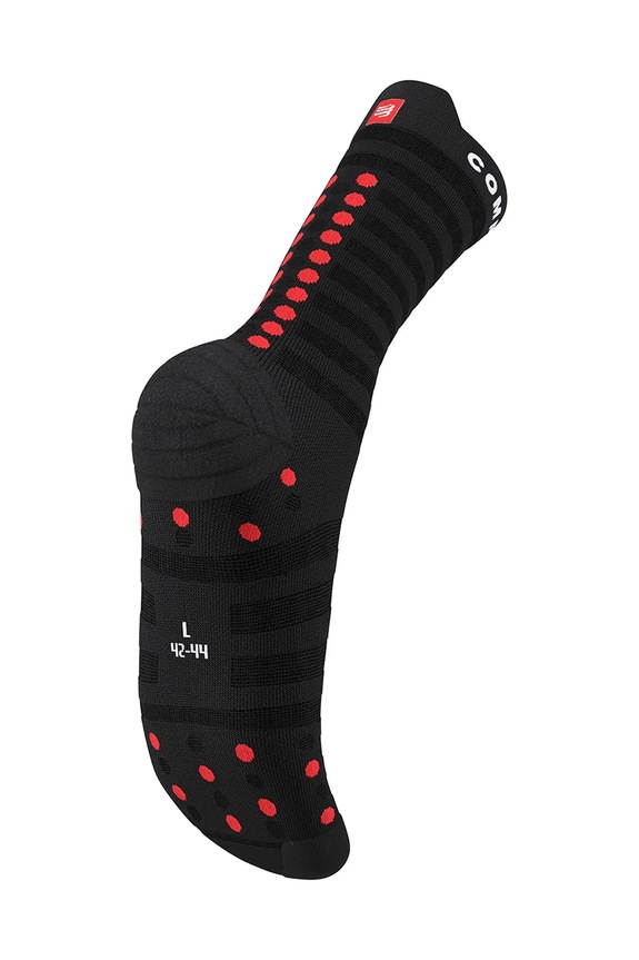 Oblačila Nogavice Compressport Pro Racing Socks v4.0 Ultralight Run High - White/Alloy XU00050B črna