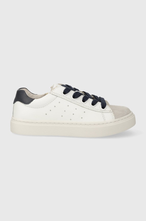 Geox sneakersy skórzane dziecięce NASHIK skóra zamszowa biały J45ECA.08522.28.35