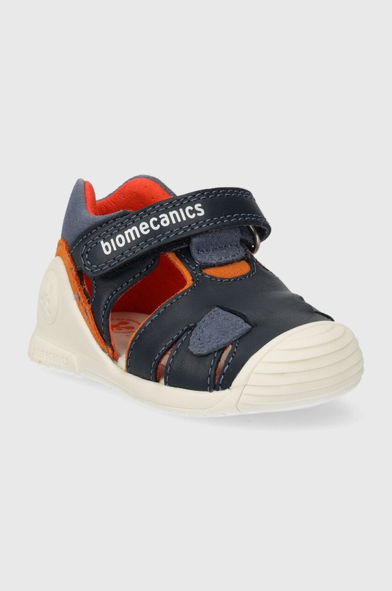 Biomecanics kapcie skórzane dziecięce 242124 granatowy SS24