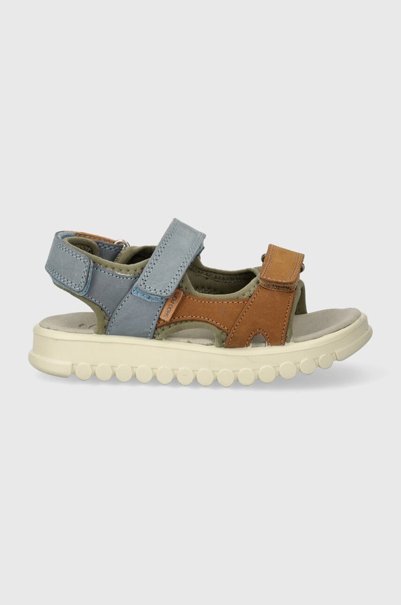 Παιδικά σανδάλια από δέρμα nubuck Shoo Pom ROLLY BOY SCRATCH Q4OBBO04.28.34 καφέ SS24
