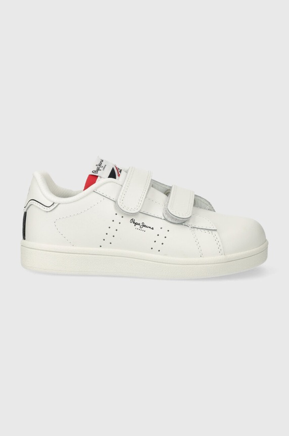 Παιδικά δερμάτινα sneakers Pepe Jeans PLAYER BASIC BK μικρό λευκό PBS00002