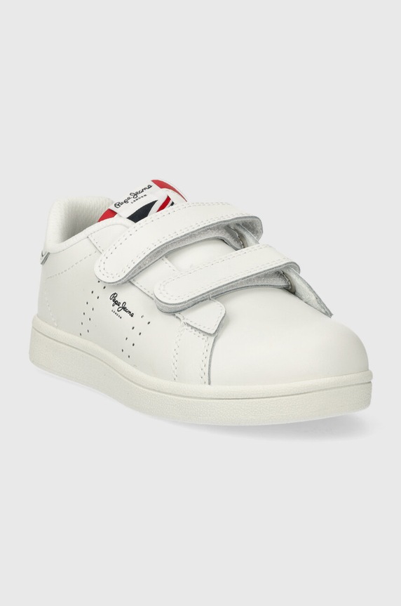Παιδικά δερμάτινα sneakers Pepe Jeans PLAYER BASIC BK PBS00002 λευκό SS24