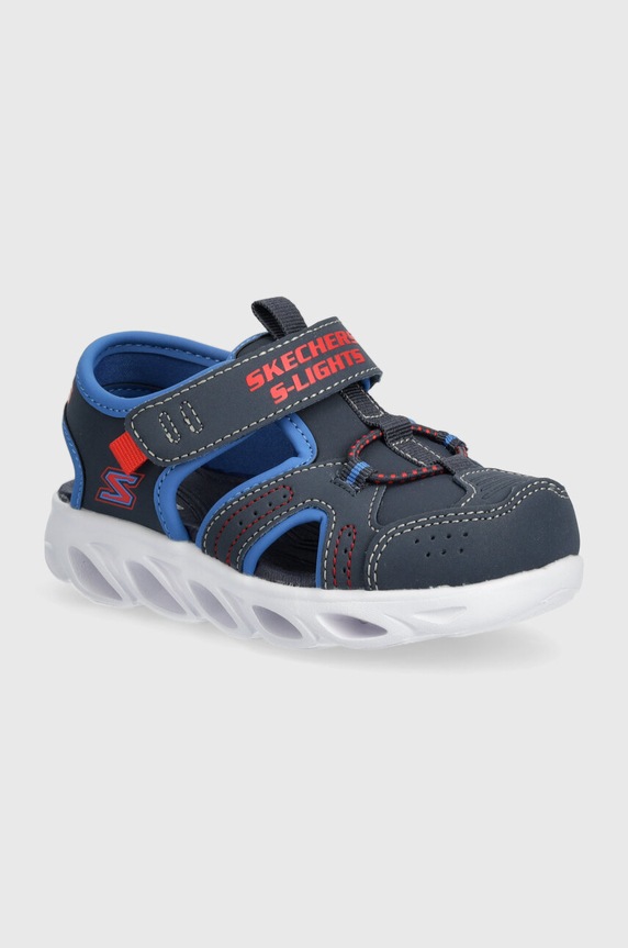 Παιδικά σανδάλια Skechers HYPNO-SPLASH SUNZYS απομίμηση λείου δέρματος σκούρο μπλε 401680N