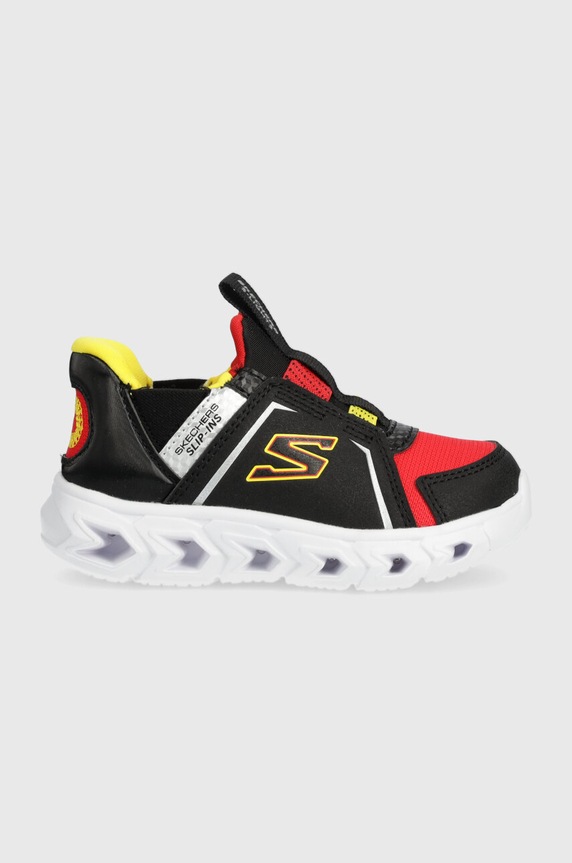 Detské tenisky Skechers HYPNO-FLASH 2.0 BRISK-BRIGHTS imitácia kože čierna 403830N