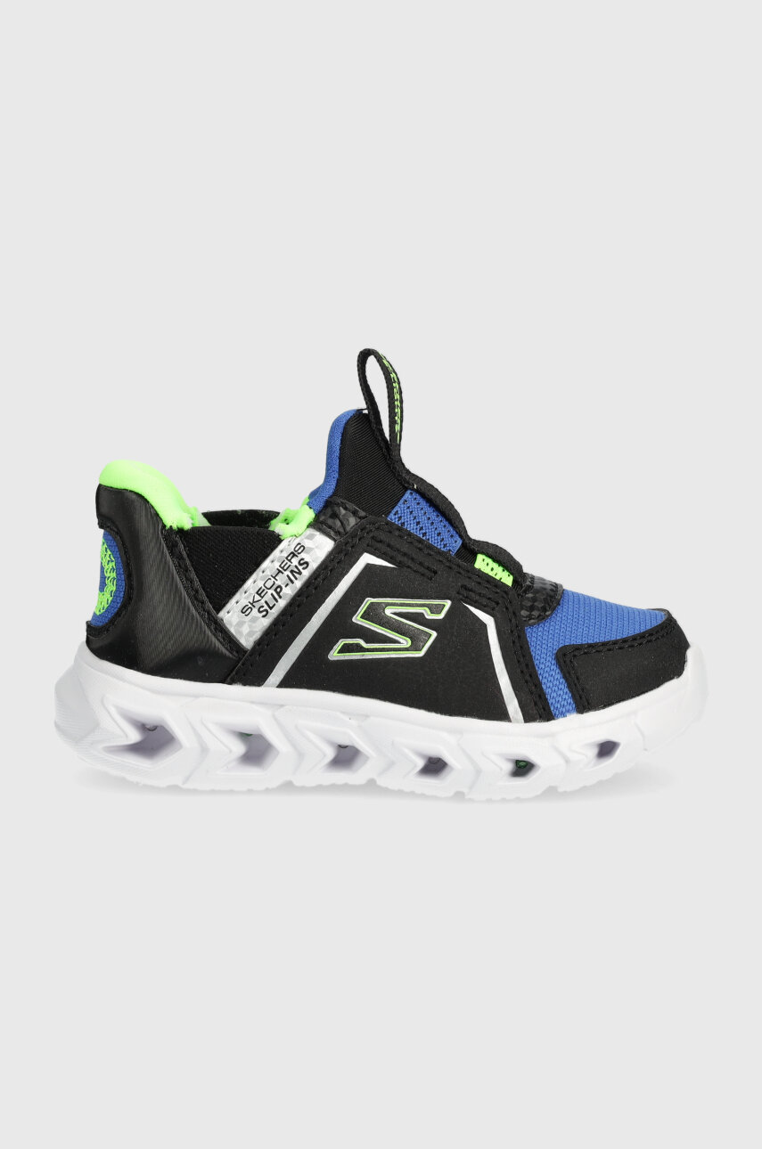 Παιδικά sneakers Skechers HYPNO-FLASH 2.0 BRISK-BRIGHTS απομίμηση λείου δέρματος μαύρο 403830N