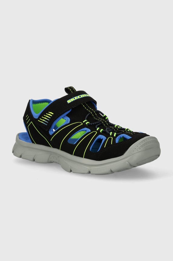 Skechers sandały dziecięce RELIX VALDER imitacja skóry licowej czarny 406520L