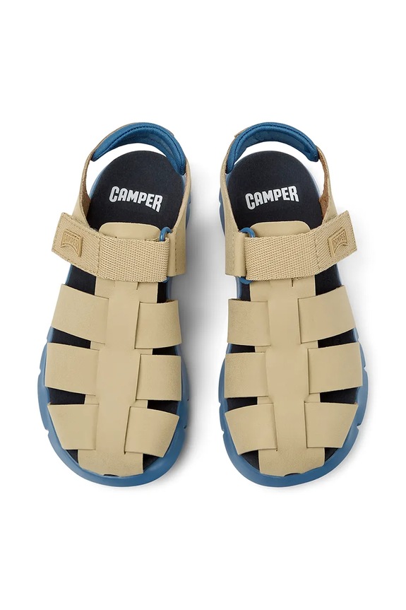 Παιδικά δερμάτινα σανδάλια Camper μπεζ K800242.25.34
