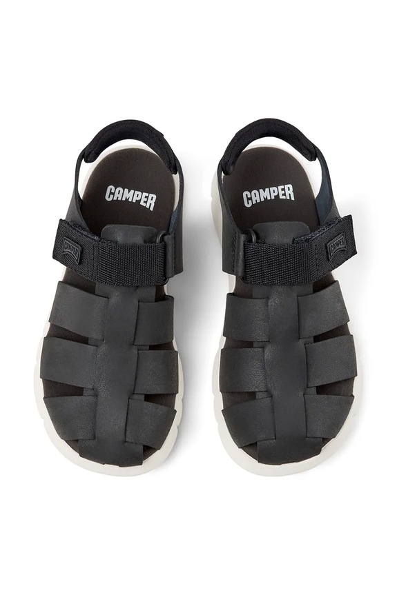 Παιδικά δερμάτινα σανδάλια Camper μαύρο K800242.35.38