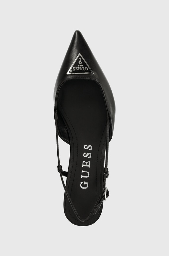 Guess szpilki skórzane JESSON czarny FLPJES.LEA05.BLACK
