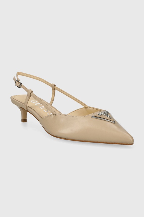 Guess bőr tűsarkú JESSON FLPJES.LEA05.TAUPE bézs SS24