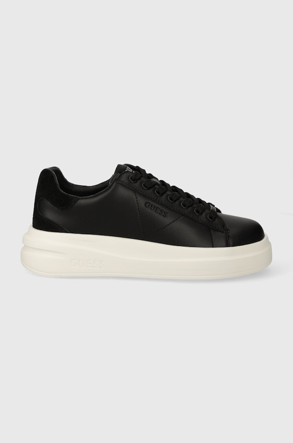 Guess bőr sportcipő ELBINA velúr bőr fekete FLPVIB.SUE12.BLACK