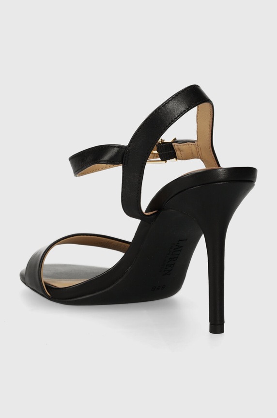 Παπούτσια Δερμάτινα πέδιλα Lauren Ralph Lauren Gwen Ozweego Gwen 802940588001.001 μαύρο