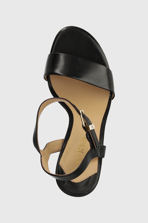 Δερμάτινα πέδιλα Lauren Ralph Lauren Gwen Ozweego Gwen μαύρο 802940588001.001