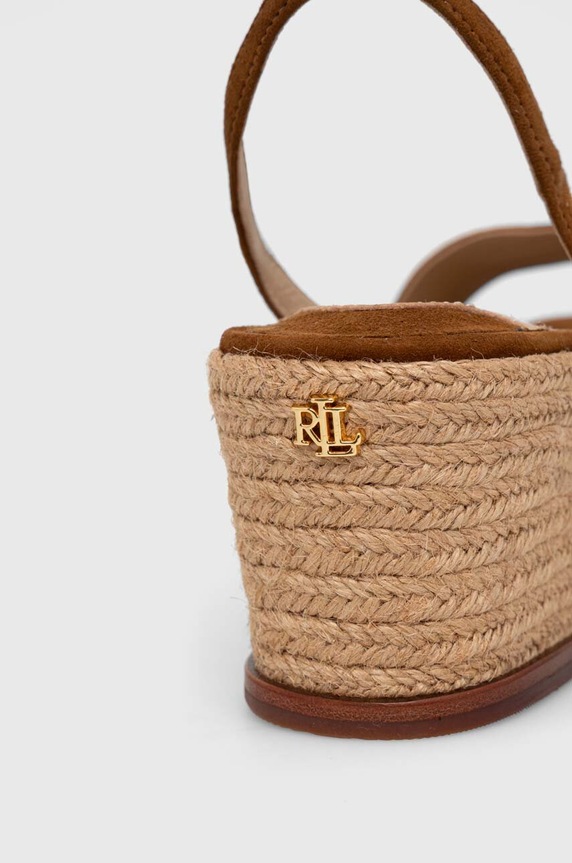 Lauren Ralph Lauren sandały zamszowe Leona brązowy 802920421002.200