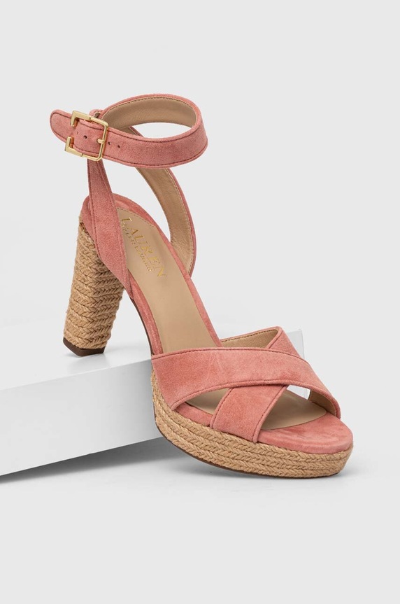 Lauren Ralph velúr szandál Sasha 802925273005.650 rózsaszín SS24