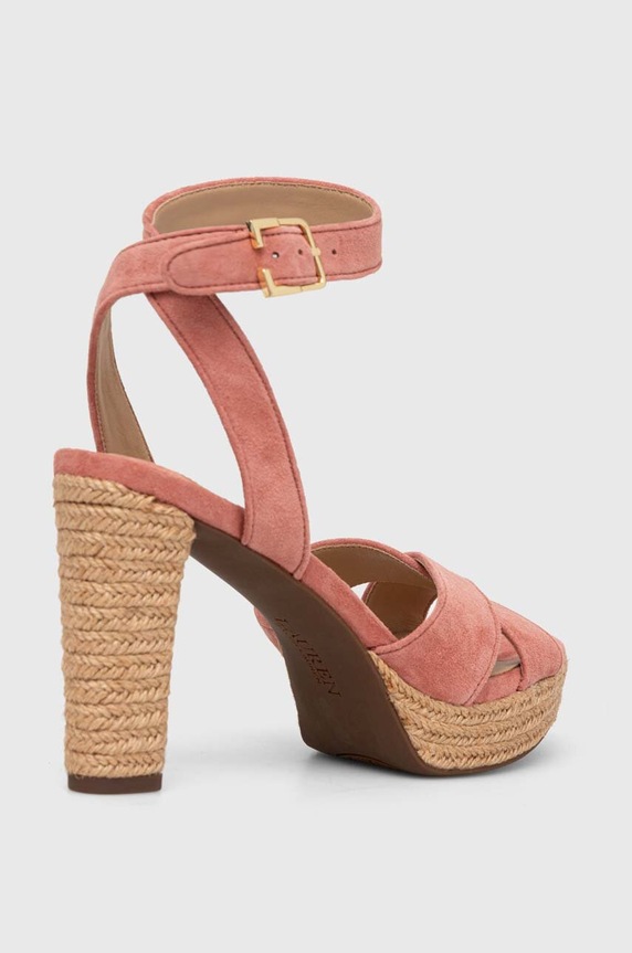Cipők Lauren Ralph velúr szandál Sasha 802925273005.650 rózsaszín