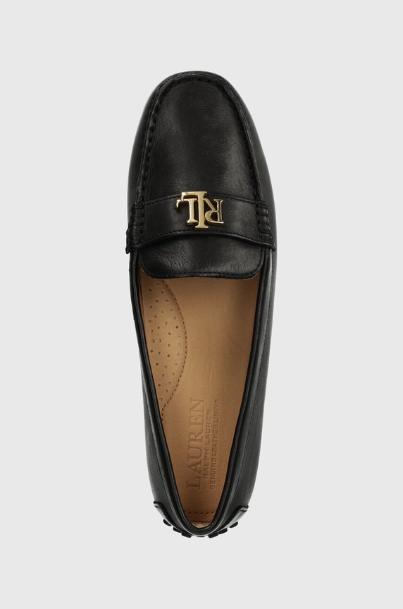 Kožené mokasíny Lauren Ralph Lauren Barnsbury černá 802925635001.001