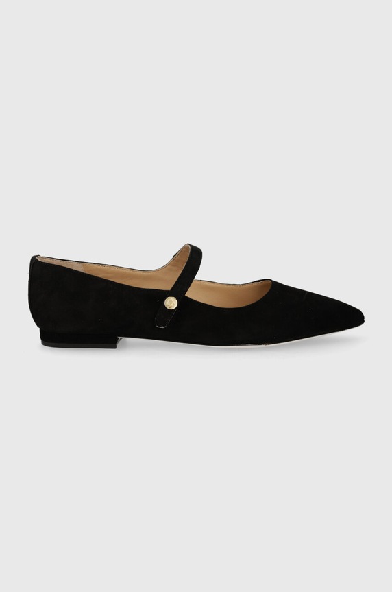 Semišové baleríny Lauren Ralph Lauren Londyn Mj černá 802922171002.001