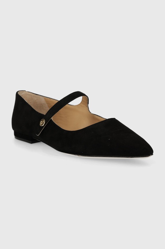 Semišové baleríny Lauren Ralph Lauren Londyn Mj 802922171002.001 černá SS24
