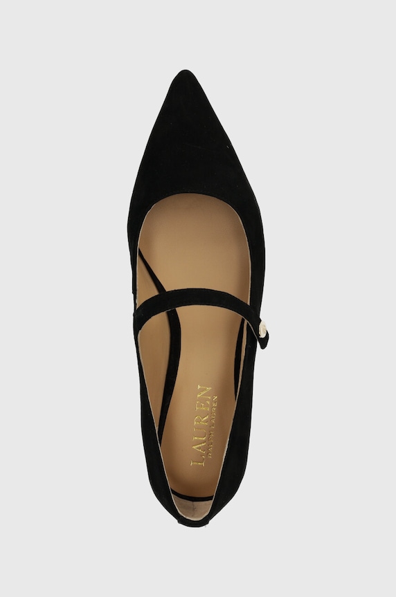 Semišové baleríny Lauren Ralph Lauren Londyn Mj černá 802922171002.001