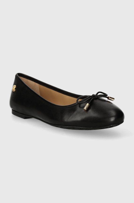 Lauren Ralph bőr balerina cipő Jayna 802940603001.001 fekete AW25