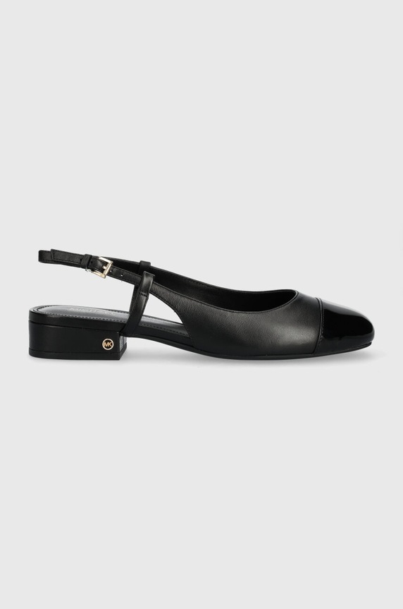 Kožne balerinke MICHAEL Michael Kors Perla imitacija zrnate kože crna 40R4PLFP1L.001