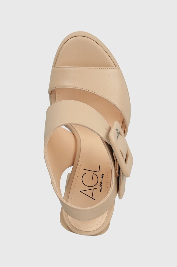 AGL sandale de piele JANIS bej D669028PGKA076G140