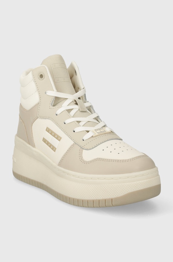 Tommy Jeans sneakersy TJW RETRO BASKET MC LACE UP EN0EN02422 beżowy SS24